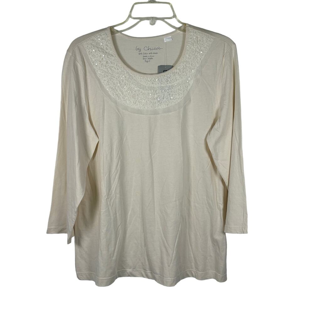 Vintage Chico's NWT Embellished Neckline Top
